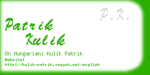 patrik kulik business card